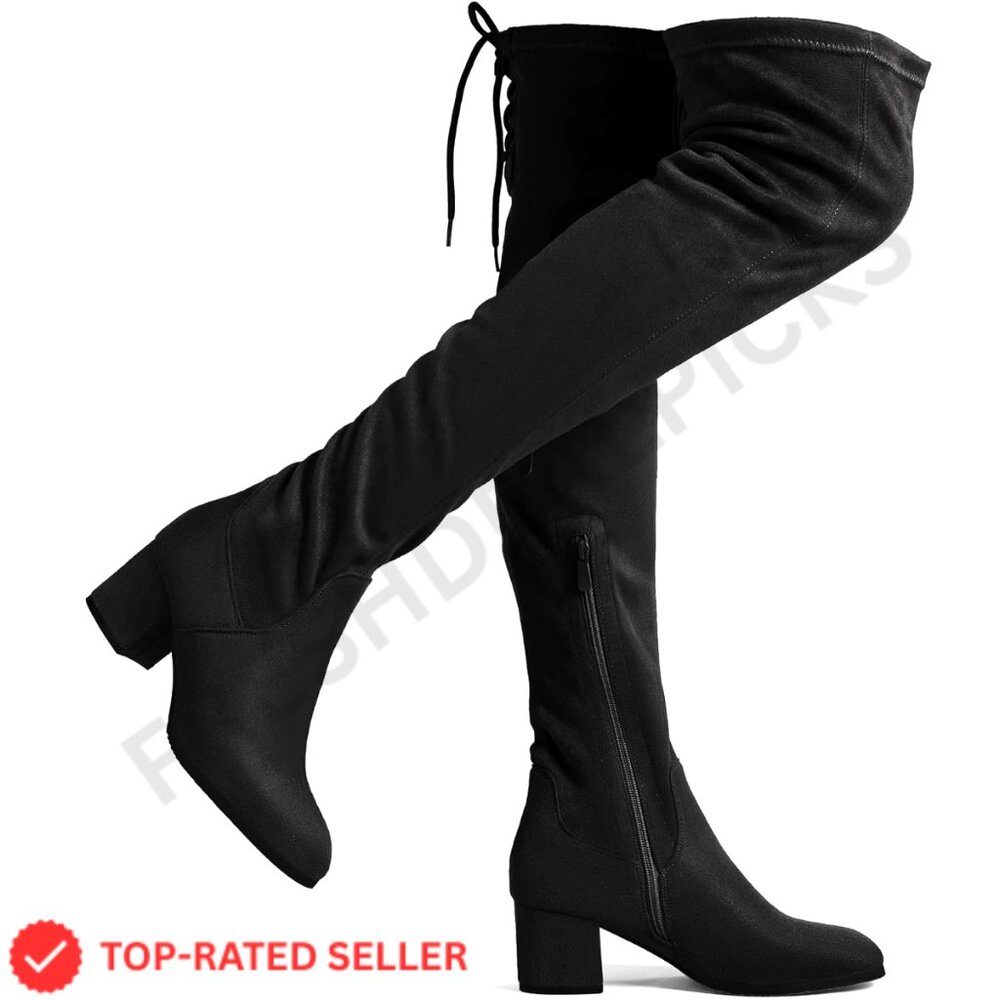 Brand New Dream Pairs Boots 6.5 Black Chunky Heel